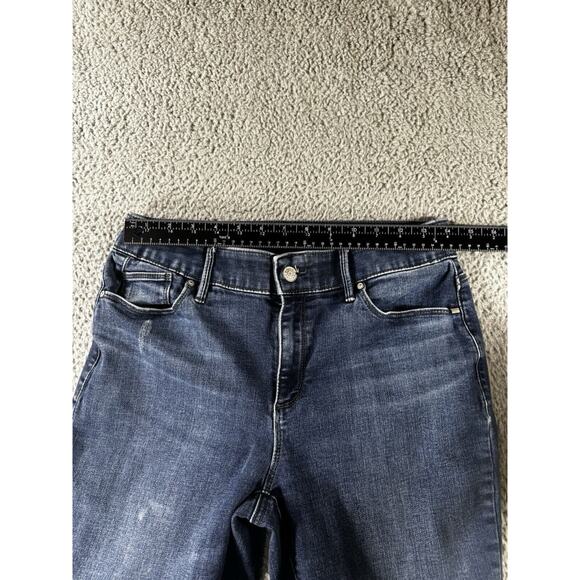 Chicos Jeans Women 0.5 US 6 Mid Rise Skinny Distressed Dark Wash Denim‎ Pants - Picture 3 of 8